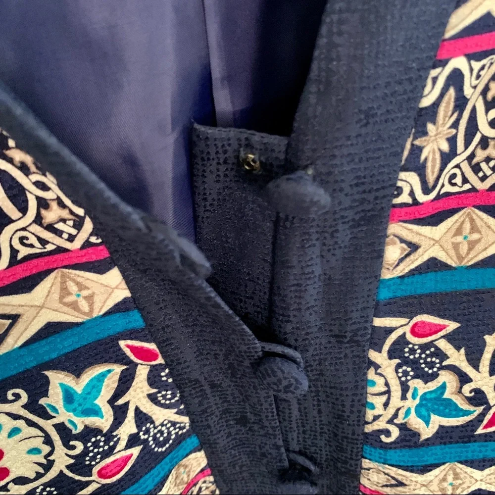 Vintage ADRIANNA PAPÉLL silk boho patterned blazer - Picture 6 of 12